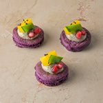 Baba ghanoush, beetroot blini, pomegranate, golden beetroot, nigella seed, chive