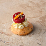 Beetroot pickle compress, whipped goats cheese, Grana Padano shortbread, orange, thyme (GF)