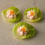 Hot smoked trout pate, sweet pickle cucumber, baby gem, trout roe (GF)