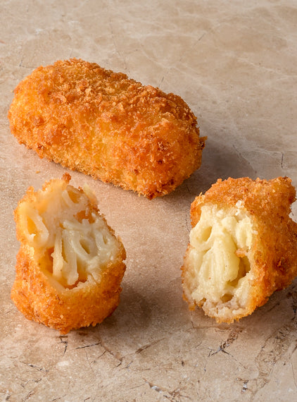 Mac-n-cheese croquette with cheesy dipping sauce (2 per portion)