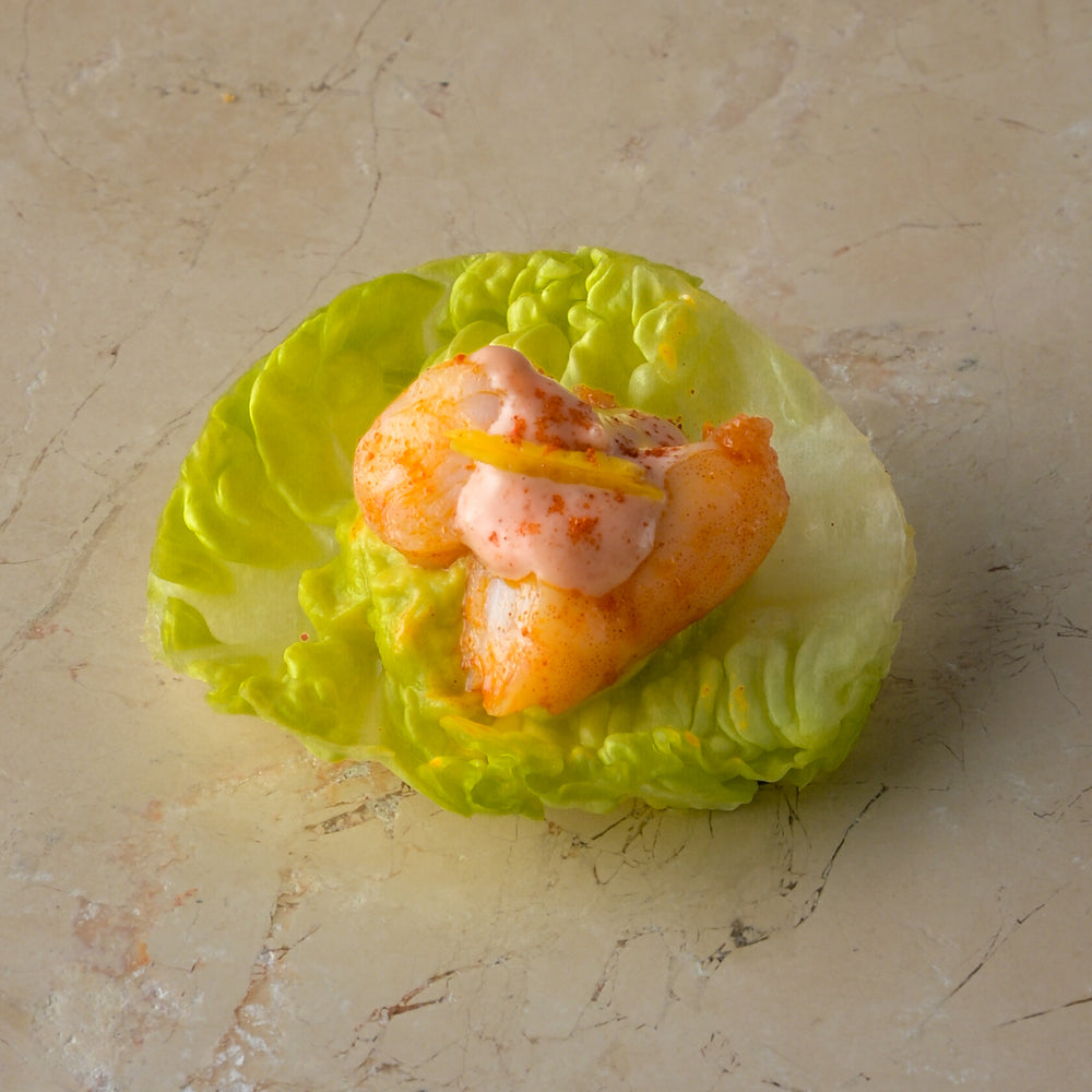 Paprika prawn cocktail, baby gem, avocado puree, smoked paprika, zest