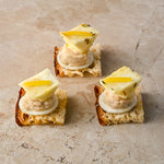 Caraway seed sourdough, cannellini bean and pink pepper puree, roast celeriac, preserved lemon