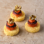 Seared chorizo, tortilla, oregano and tomato puree, caper flower (GF)