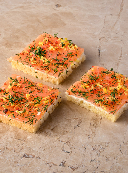 Smoked Loch Duart Salmon, brioche, lemon creme, dill, cracked pink pepper