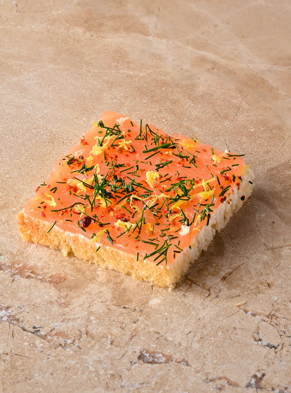 Smoked Loch Duart Salmon, brioche, lemon creme, dill, cracked pink pepper