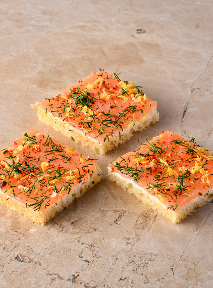 Smoked Loch Duart Salmon, brioche, lemon creme, dill, cracked pink pepper