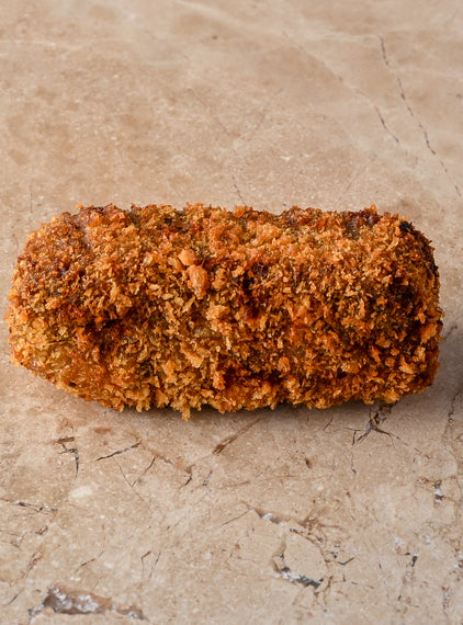 Spiced beef brisket and roasted onion croquette, chipotle, mustard mayo