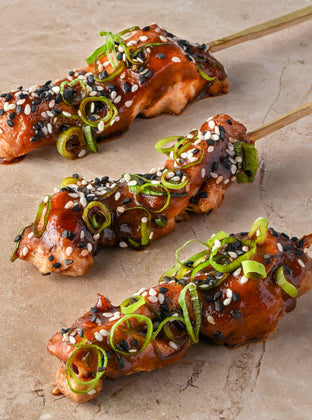 Yakitori chicken skewer, toasted sesame, soy ginger, spring onion