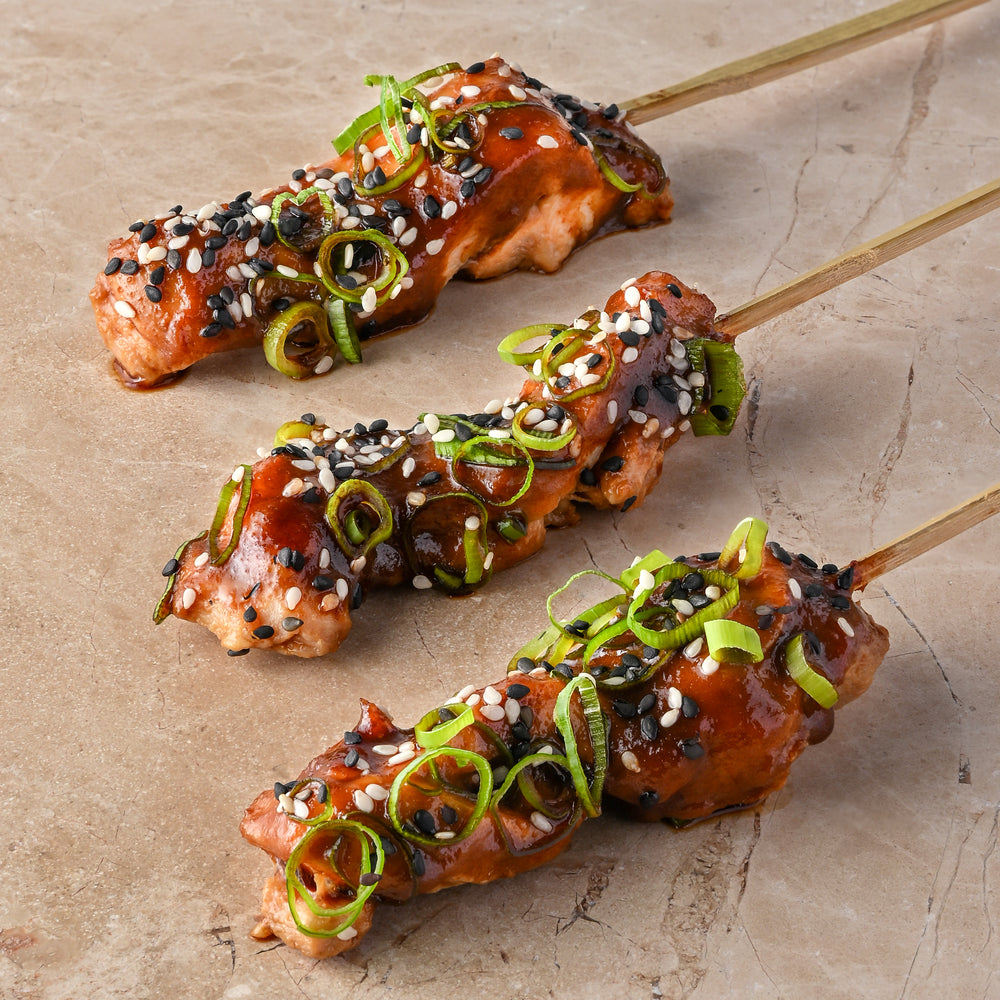 Yakitori chicken skewer, toasted sesame, soy ginger, spring onion